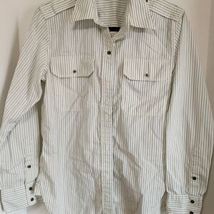 Ralph Lauren Men's White and Black Striped Blouse
